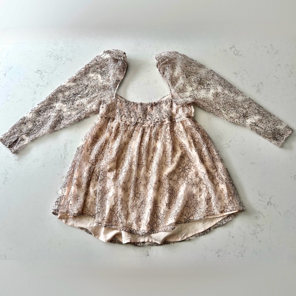 FREE PEOPLE NWT Heavenly Lace Tunic Sz M - Picture 8 of 13